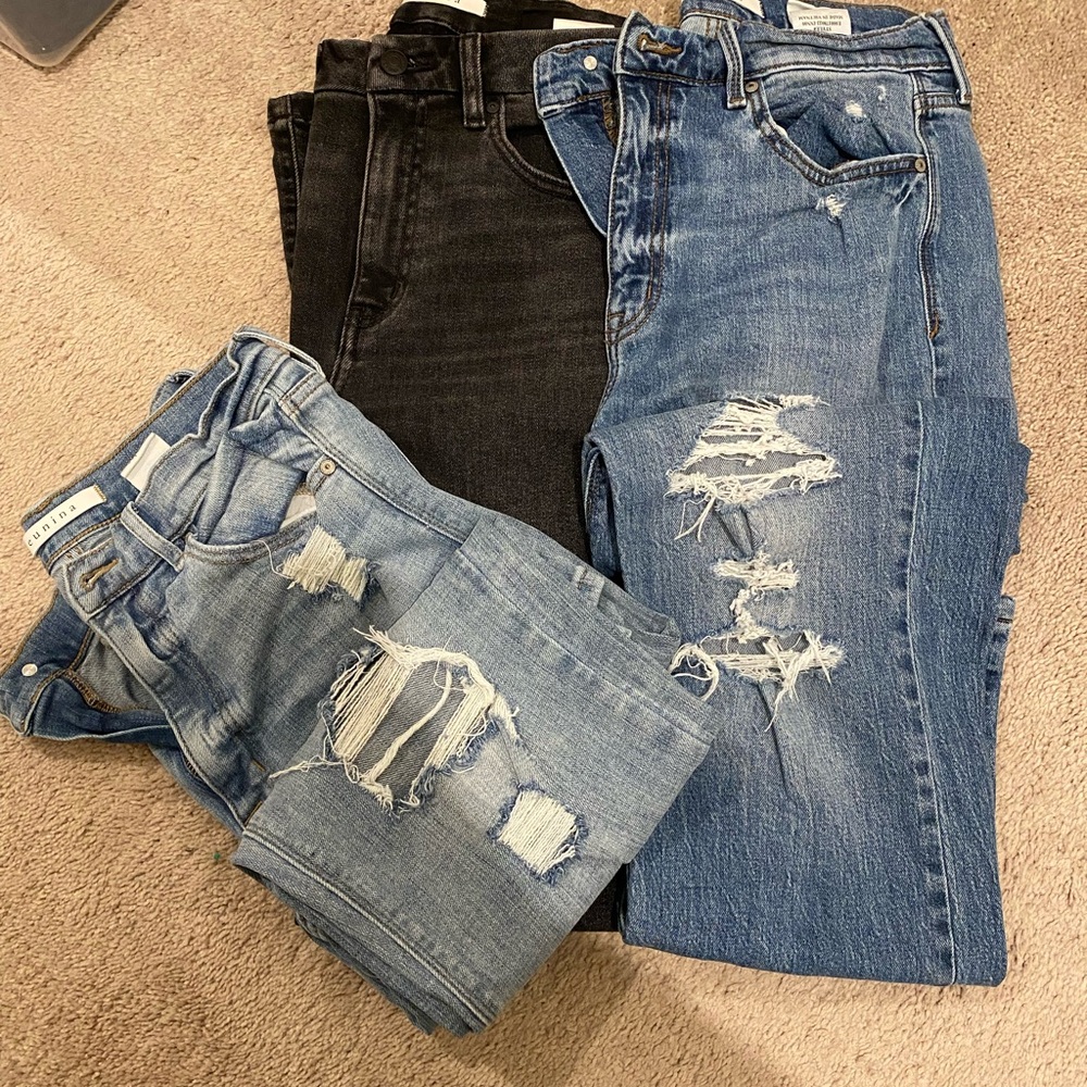 Lot of 3 Eunina High Rise Blue and Black Jeans